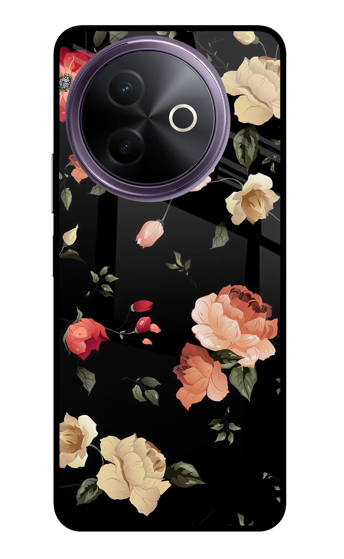 Flowers Vivo Y39 5G Glass Case Back Cover by Casekaro
