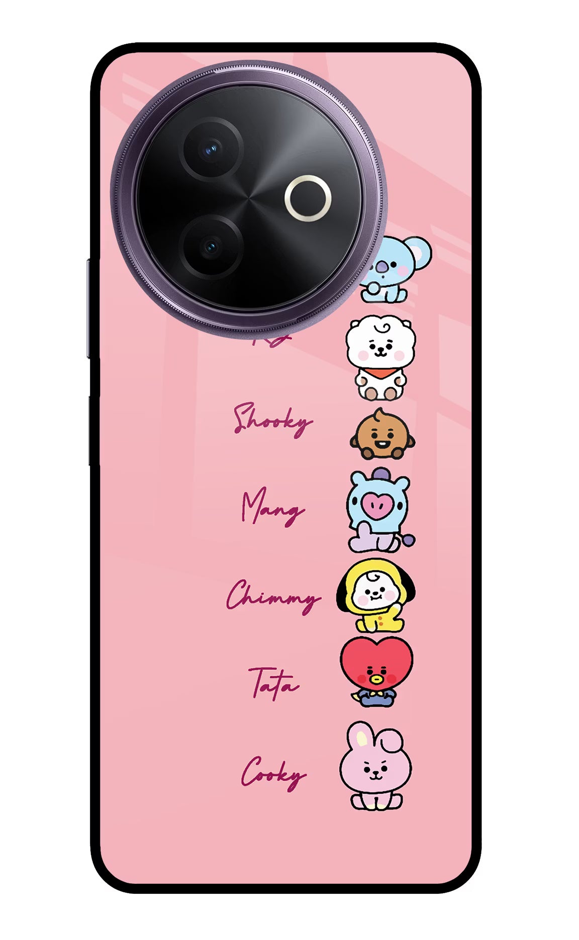 BTS names Vivo Y39 5G Glass Case Back Cover by Casekaro