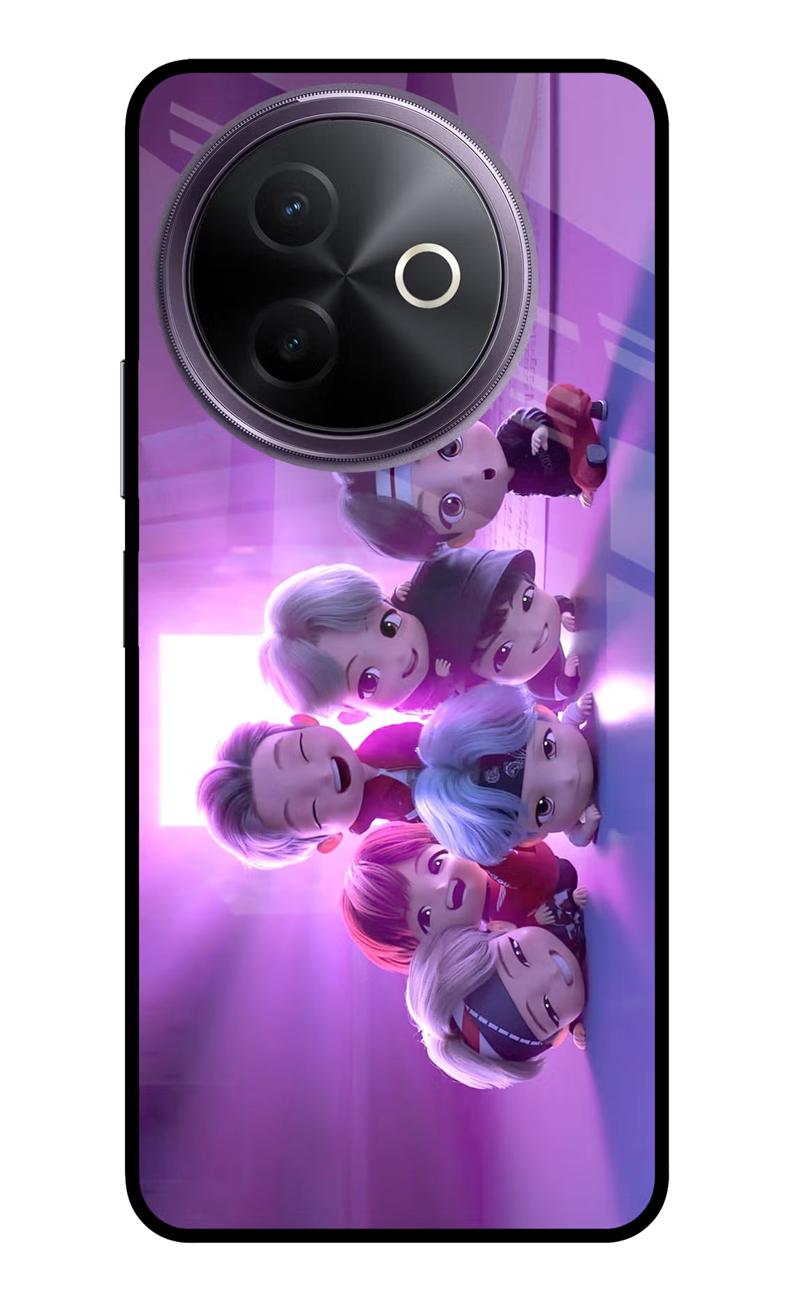 BTS Chibi Vivo Y39 5G Glass Case Back Cover by Casekaro
