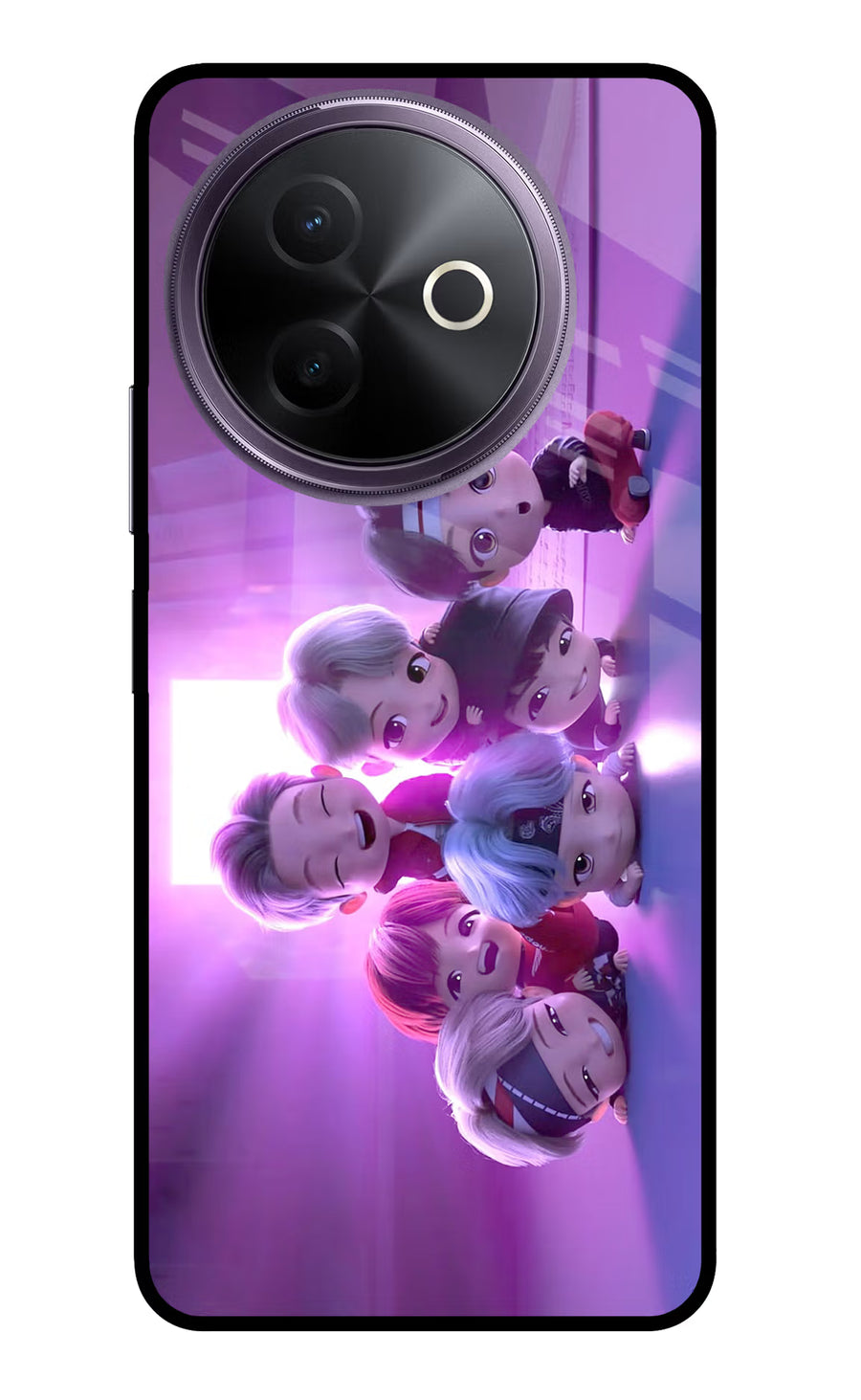 BTS Chibi Vivo Y39 5G Back Cover, Glass case