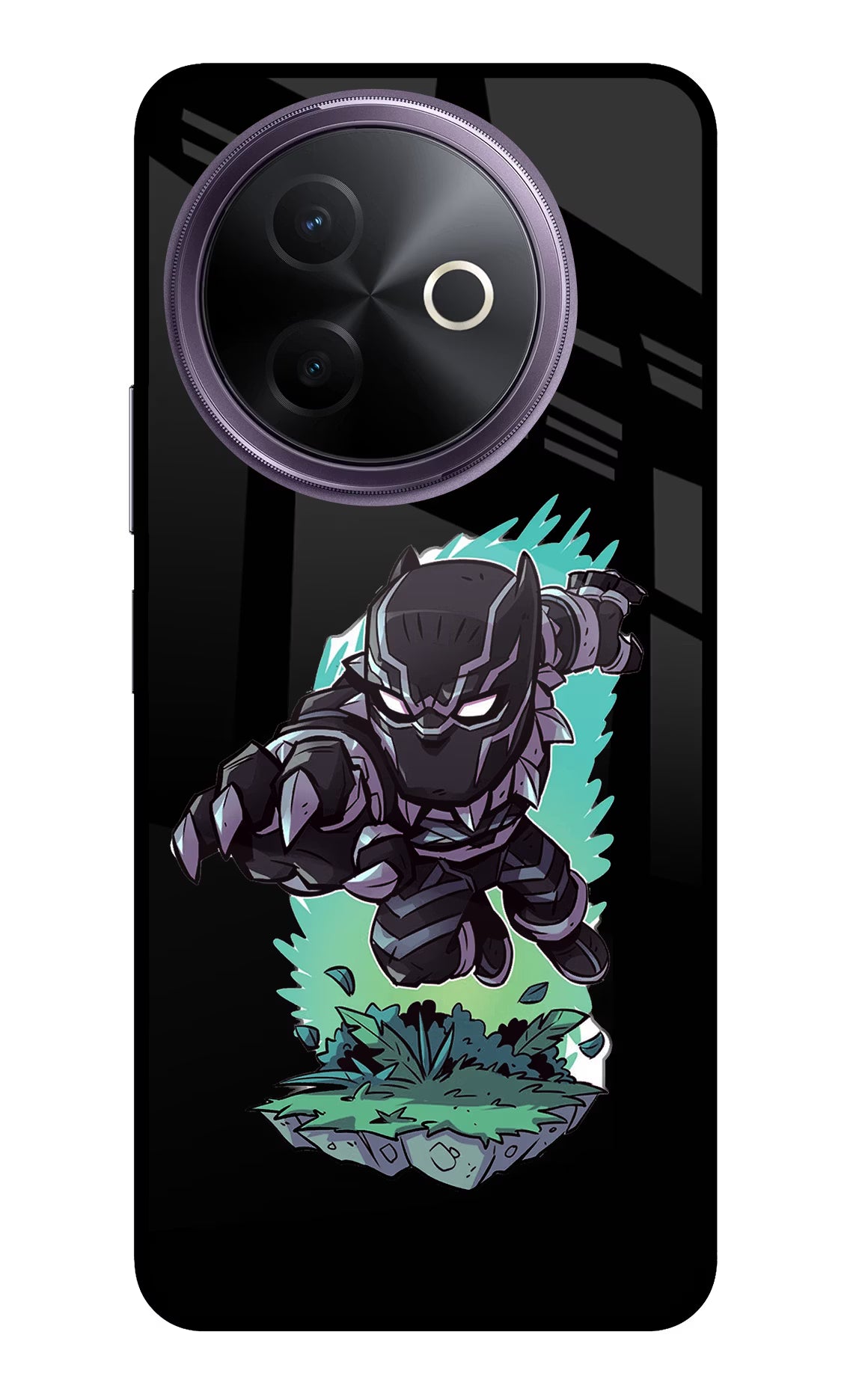 Black Panther Vivo Y39 5G Glass Case Back Cover by Casekaro
