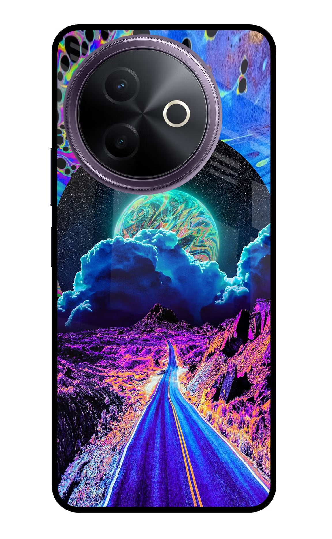 Psychedelic Painting Vivo Y39 5G Glass Case