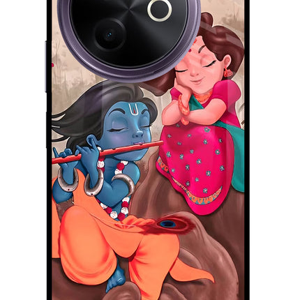 Radhe Krishna Vivo Y39 5G Glass Case Back Cover by Casekaro