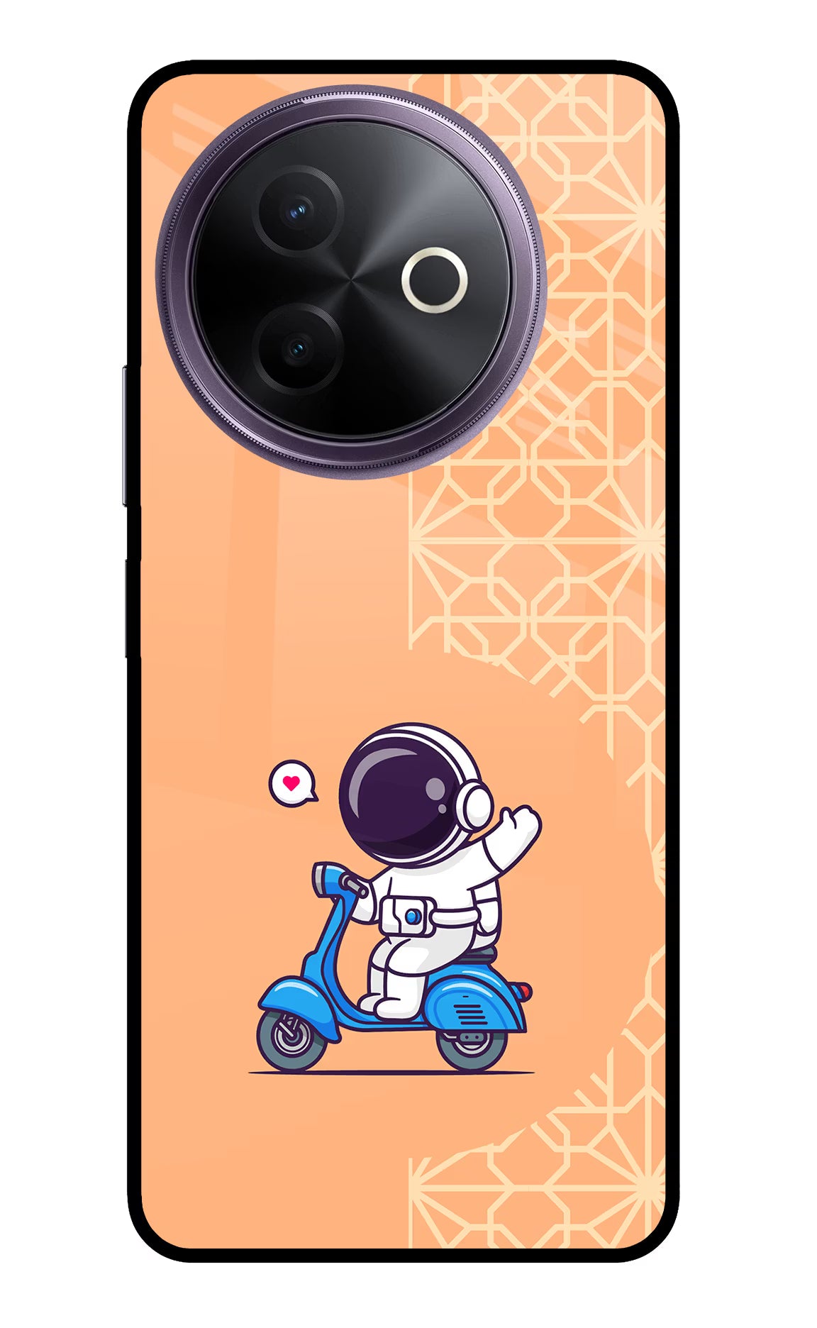 Cute Astronaut Riding Vivo Y39 5G Glass Case Back Cover by Casekaro