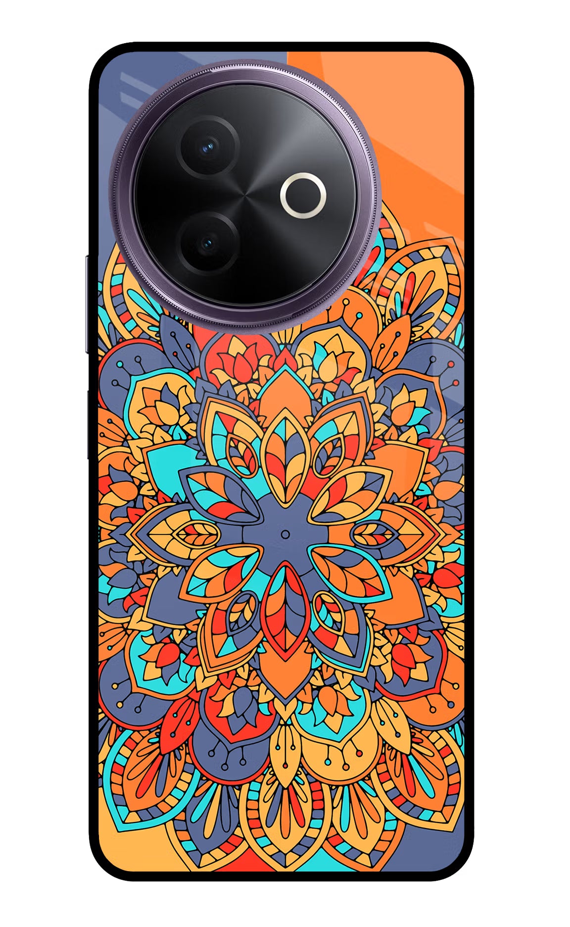Color Mandala Vivo Y39 5G Glass Case Back Cover by Casekaro
