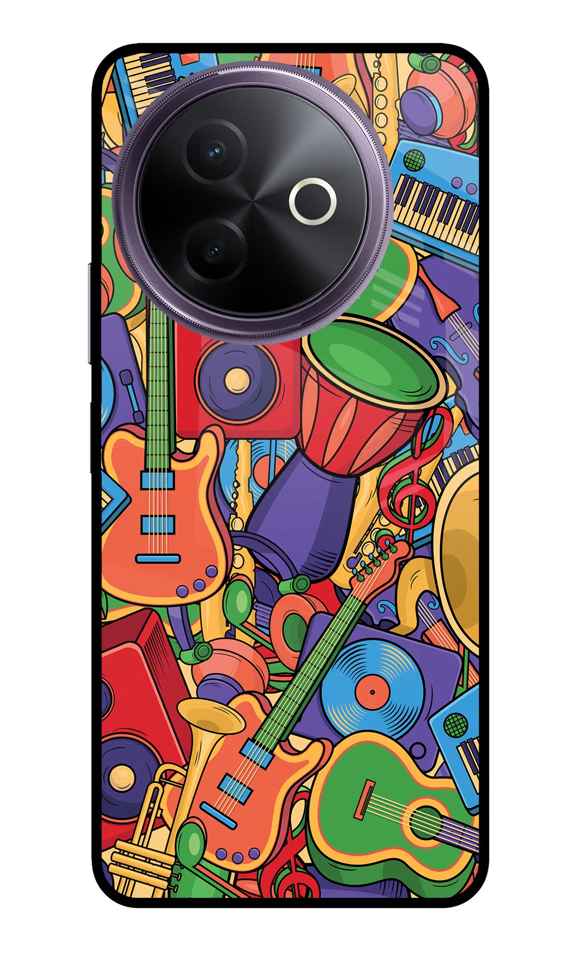 Music Instrument Doodle Vivo Y39 5G Glass Case Back Cover by Casekaro