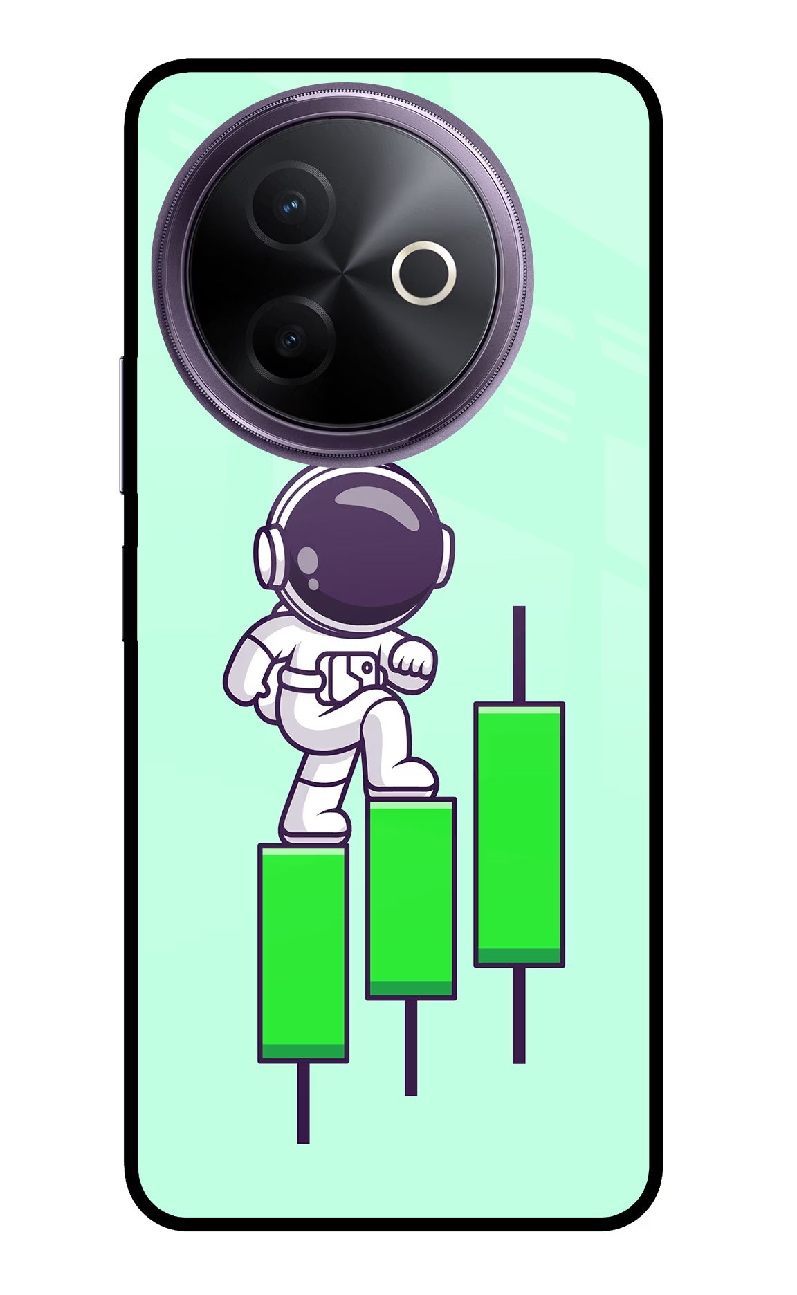 Astronaut Trader Vivo Y39 5G Glass Case Back Cover by Casekaro