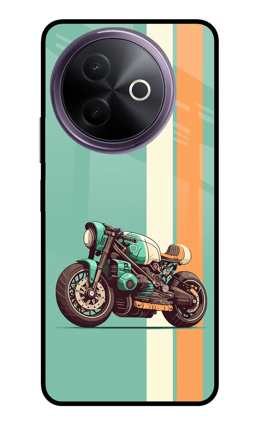 Striped Moto Drift Vivo Y39 5G Glass Case