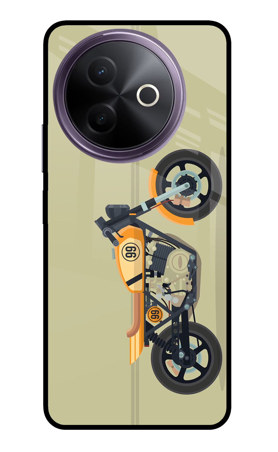 Vertical Speedster Vivo Y39 5G Glass Case Back Cover by Casekaro