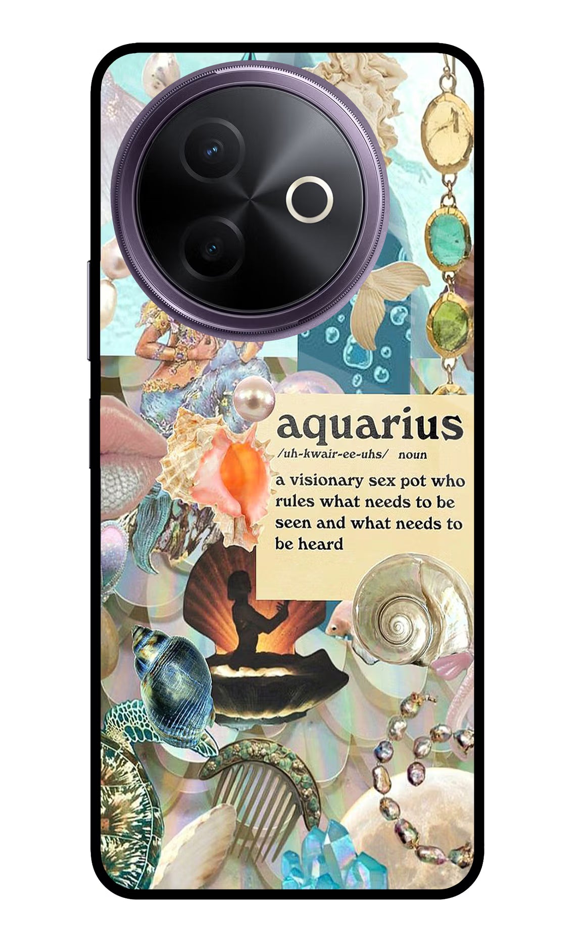 Aquarius Zodiac Vivo Y39 5G Glass Case Back Cover by Casekaro