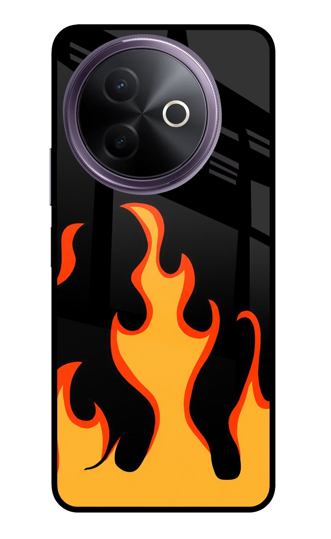 Fired Up – Black Vivo Y39 5G Glass Case Back Cover by Casekaro