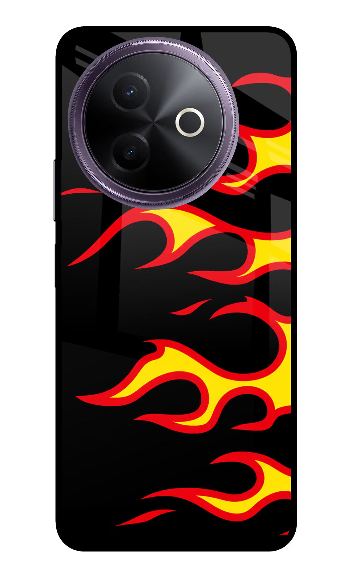 Side Sweep Flames Vivo Y39 5G Glass Case
