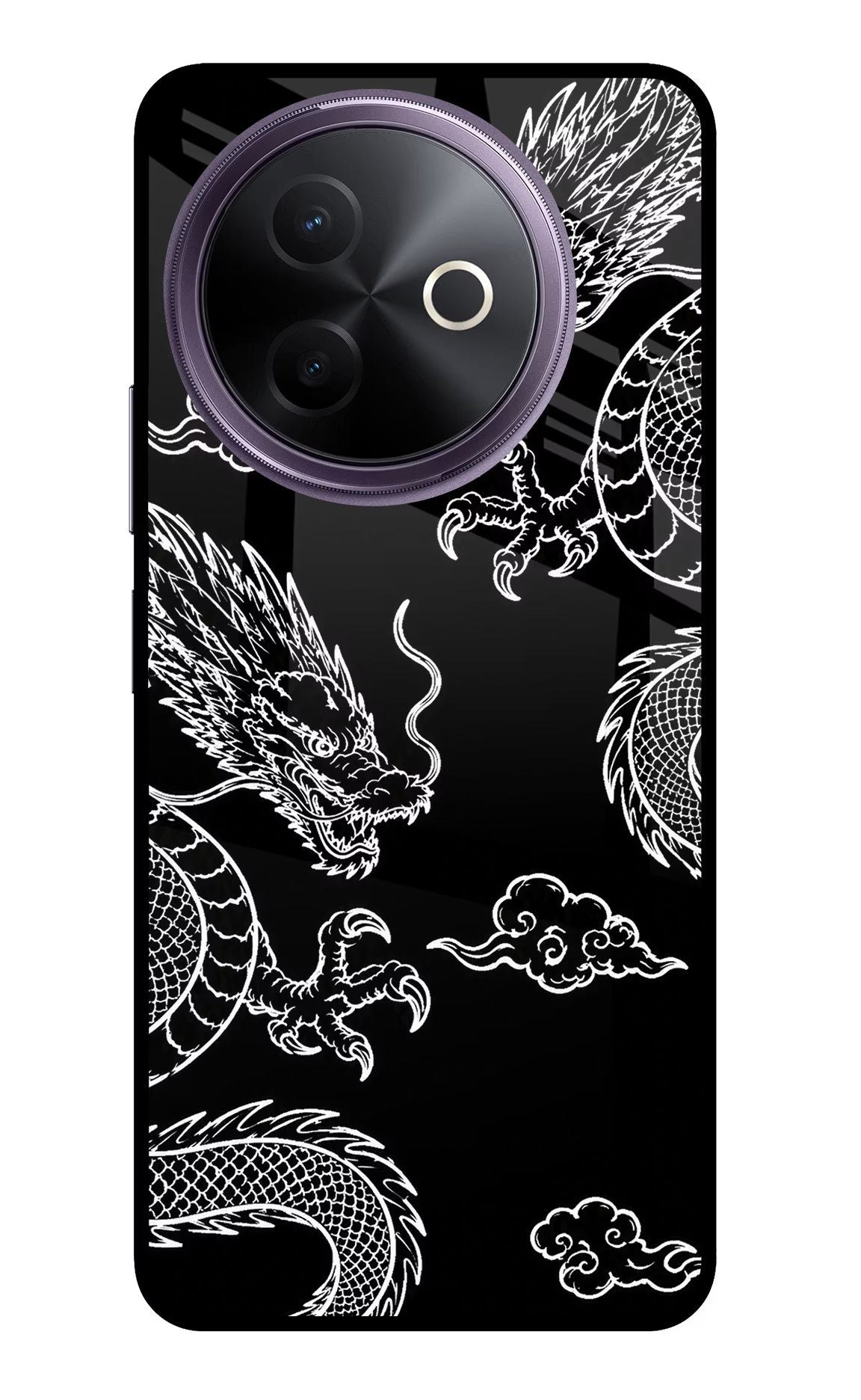 Twin Dragons Vivo Y39 5G Glass Case Back Cover by Casekaro