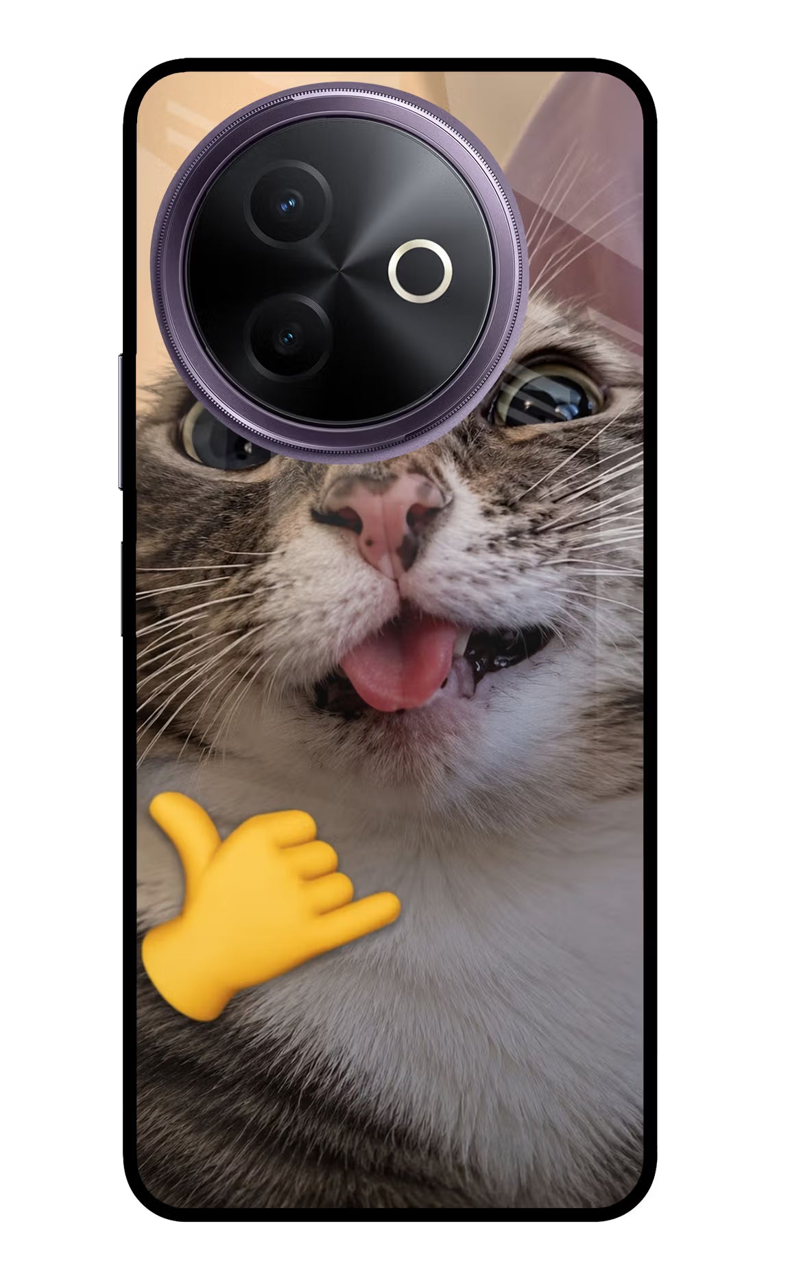 Silly Cat Call Vivo Y39 5G Glass Case Back Cover by Casekaro