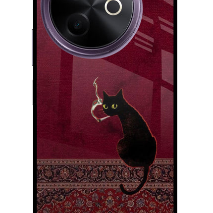 Midnight Cat Vivo Y39 5G Glass Case