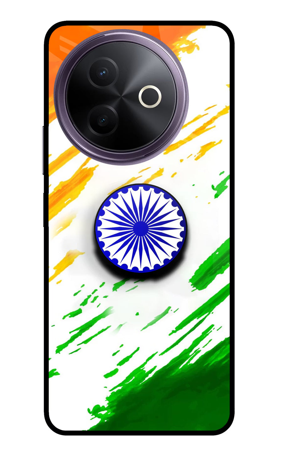 Indian Flag Ashoka Chakra Vivo Y39 5G Pop Case, Glass case