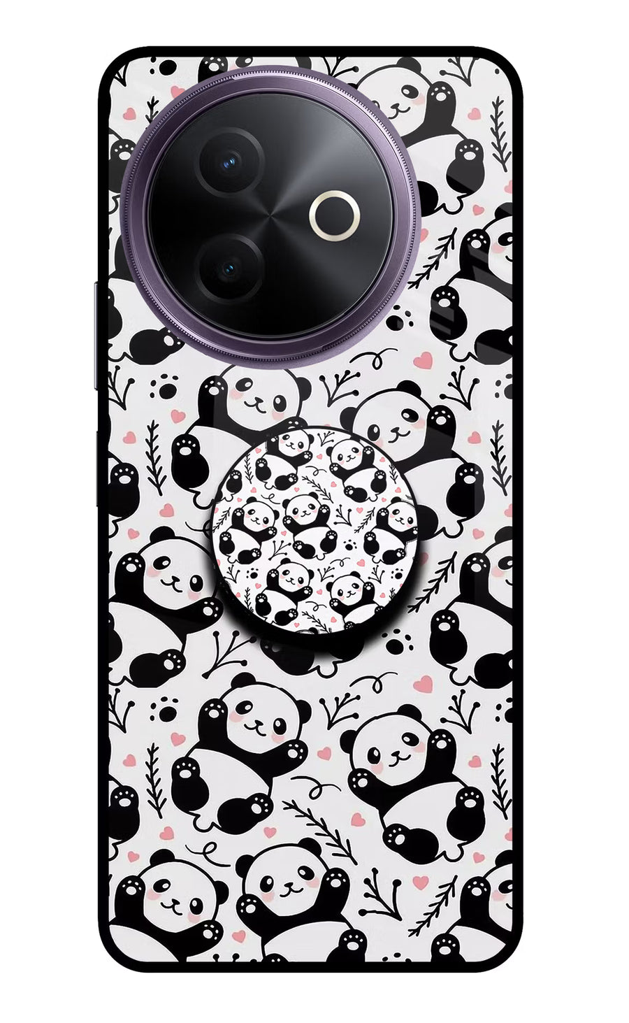 Cute Panda Vivo Y39 5G Pop Case, Glass case
