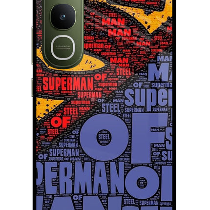 Superman Vivo Y400 5G Glass Case Back Cover by Casekaro