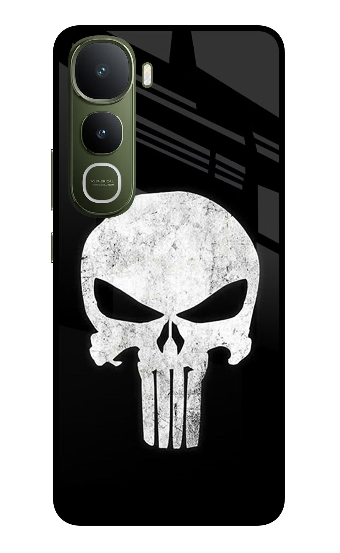 Punisher Skull Vivo Y400 5G Glass Case Back Cover by Casekaro