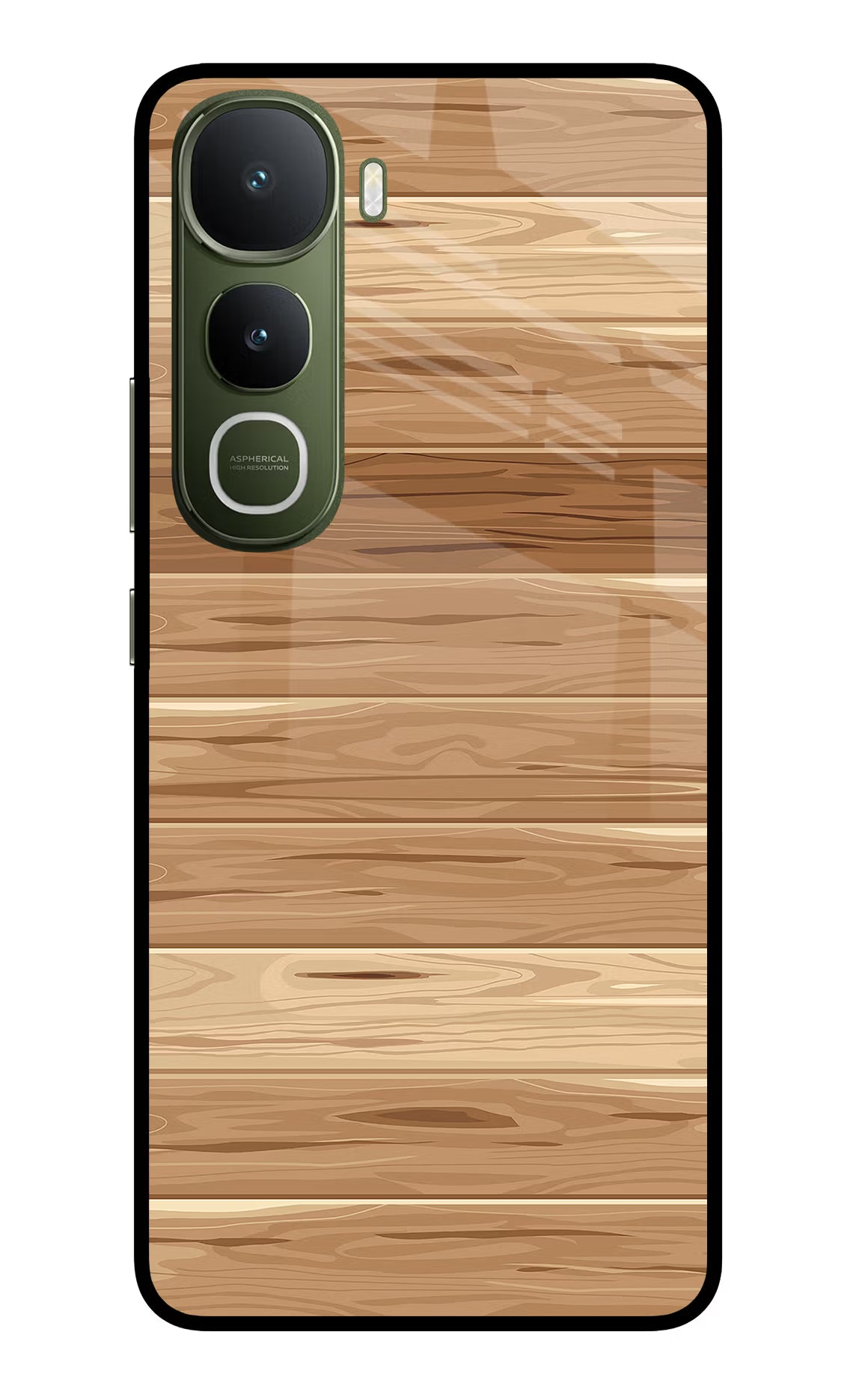 Wooden Vector Vivo Y400 5G Glass Case Back Cover by Casekaro