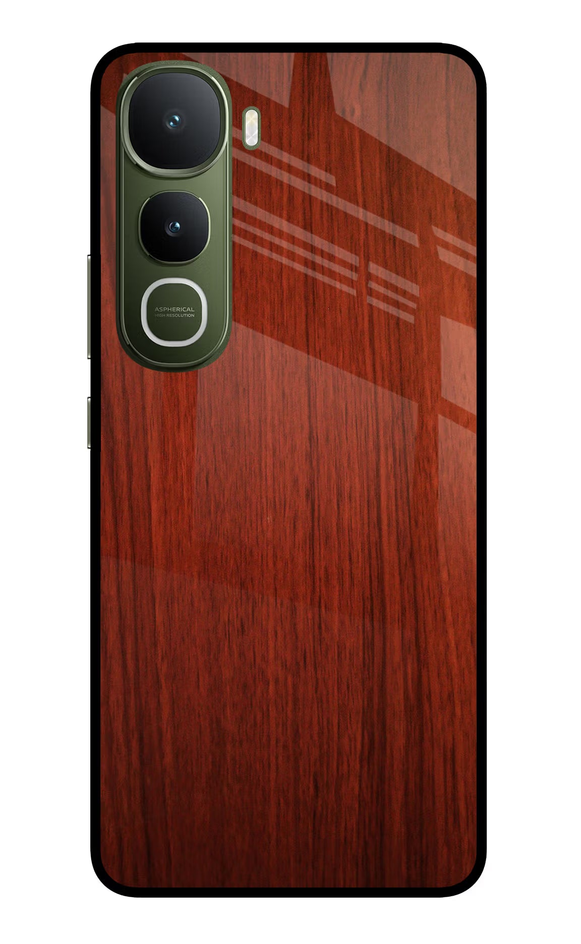 Wooden Plain Pattern Vivo Y400 5G Glass Case Back Cover by Casekaro