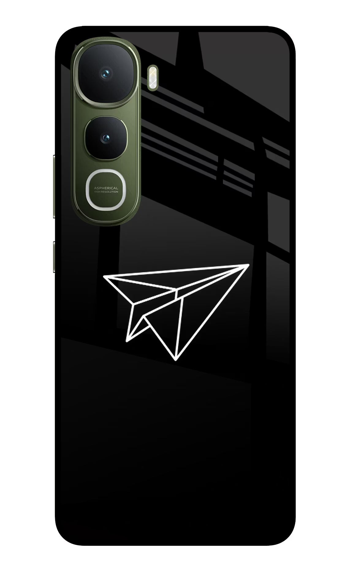 Paper Plane White Vivo Y400 5G Glass Case Back Cover by Casekaro