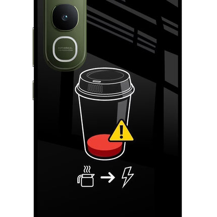 Coffee Vivo Y400 5G Glass Case Back Cover by Casekaro