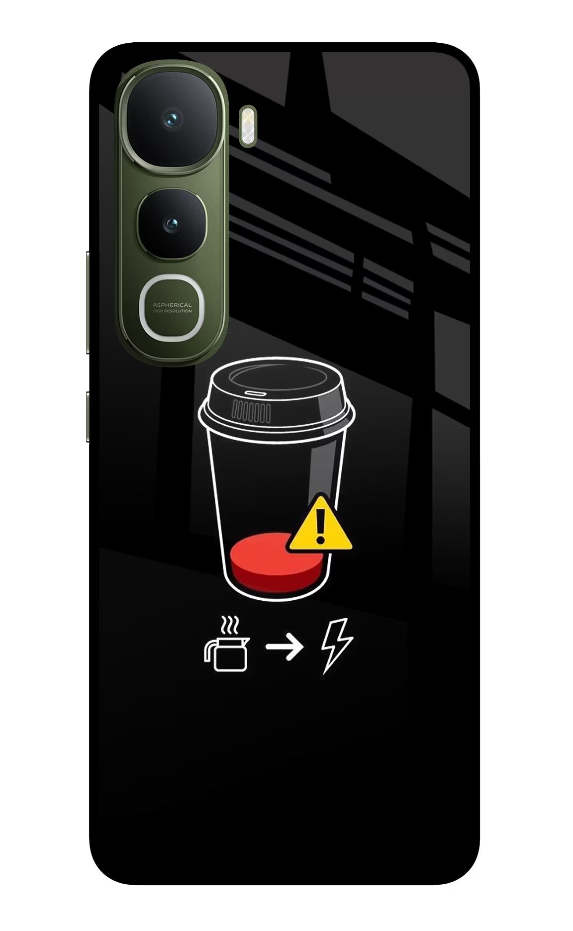 Coffee Vivo Y400 5G Glass Case Back Cover by Casekaro