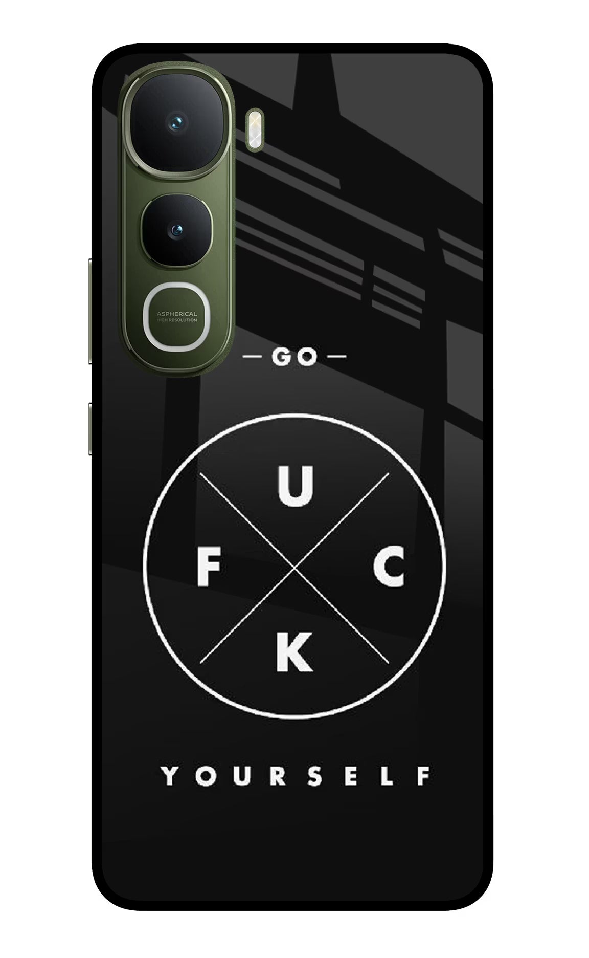 Go Fuck Yourself Vivo Y400 5G Glass Case Back Cover by Casekaro