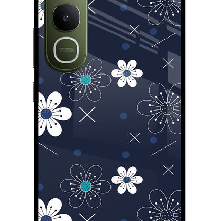 Flowers Vivo Y400 5G Glass Case Back Cover by Casekaro