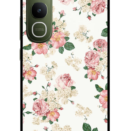 Flowers Vivo Y400 5G Glass Case Back Cover by Casekaro