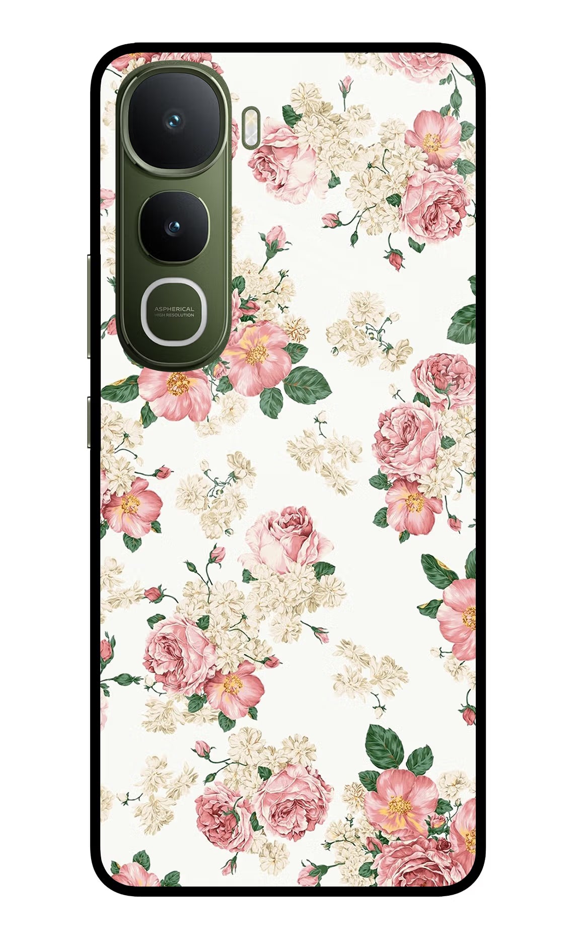 Flowers Vivo Y400 5G Glass Case Back Cover by Casekaro