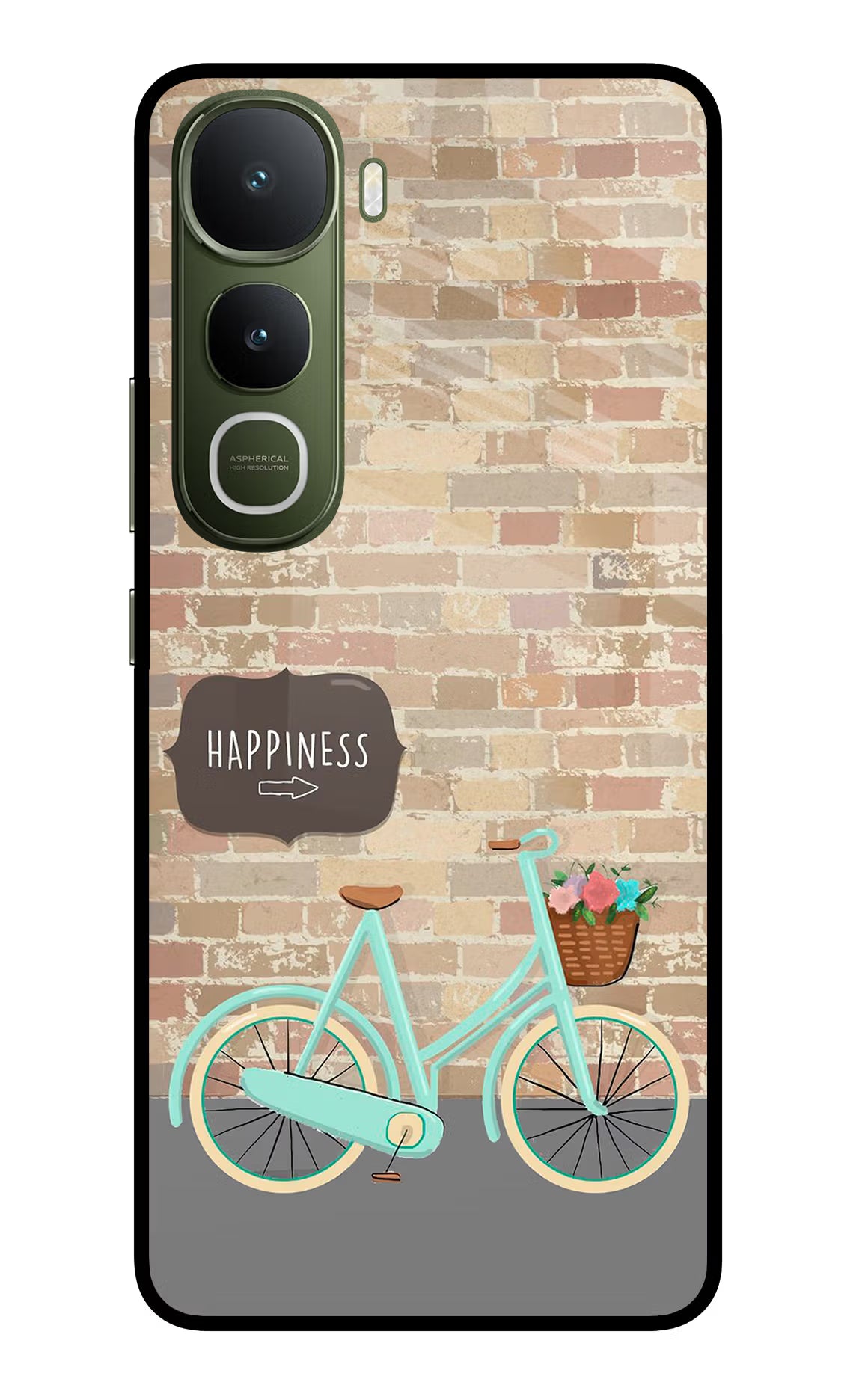 Happiness Artwork Vivo Y400 5G Glass Case Back Cover by Casekaro