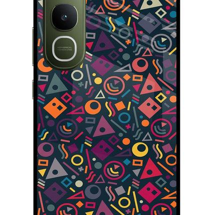 Geometric Abstract Vivo Y400 5G Glass Case Back Cover by Casekaro