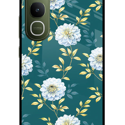 Flowers Vivo Y400 5G Glass Case Back Cover by Casekaro