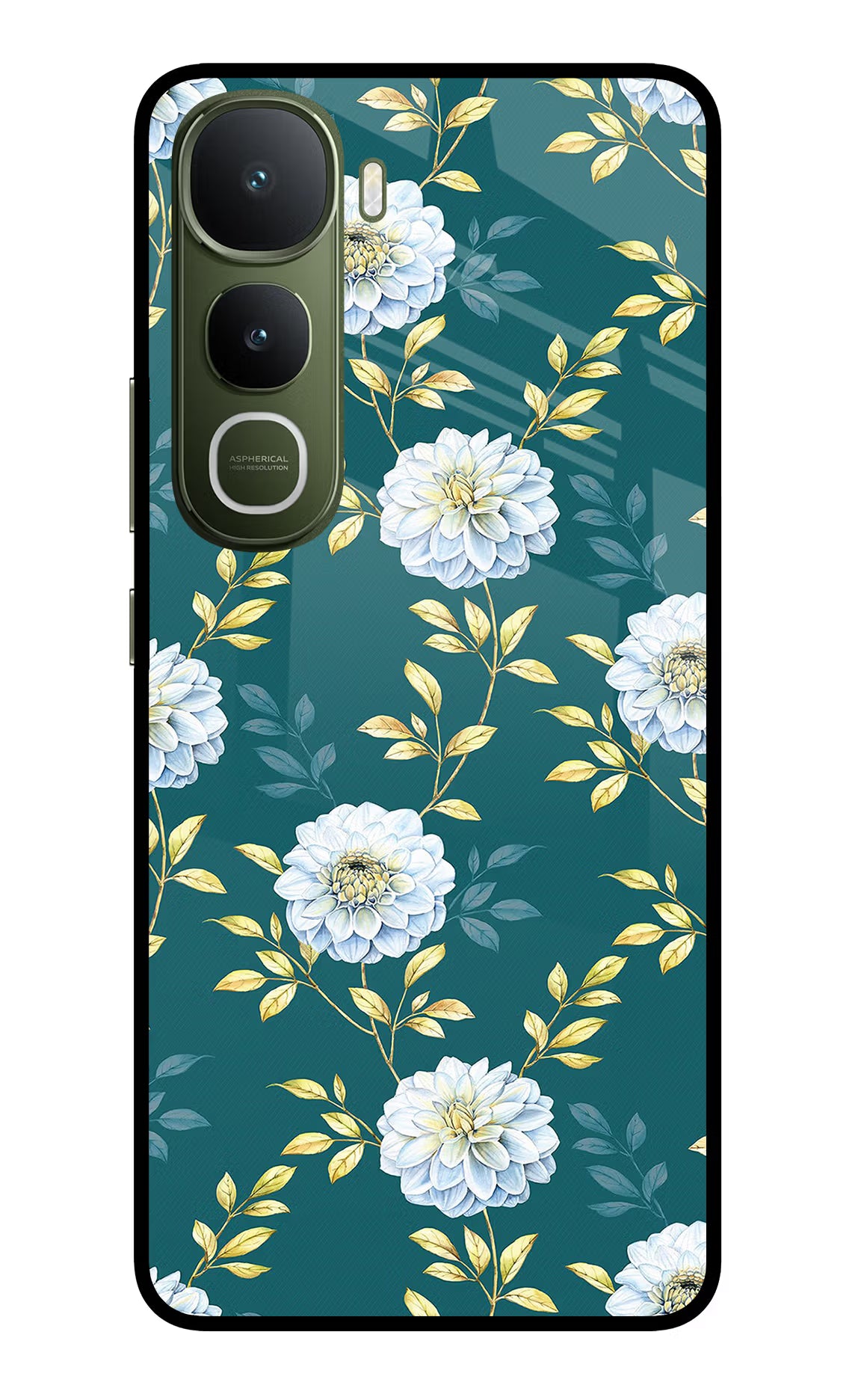 Flowers Vivo Y400 5G Glass Case Back Cover by Casekaro