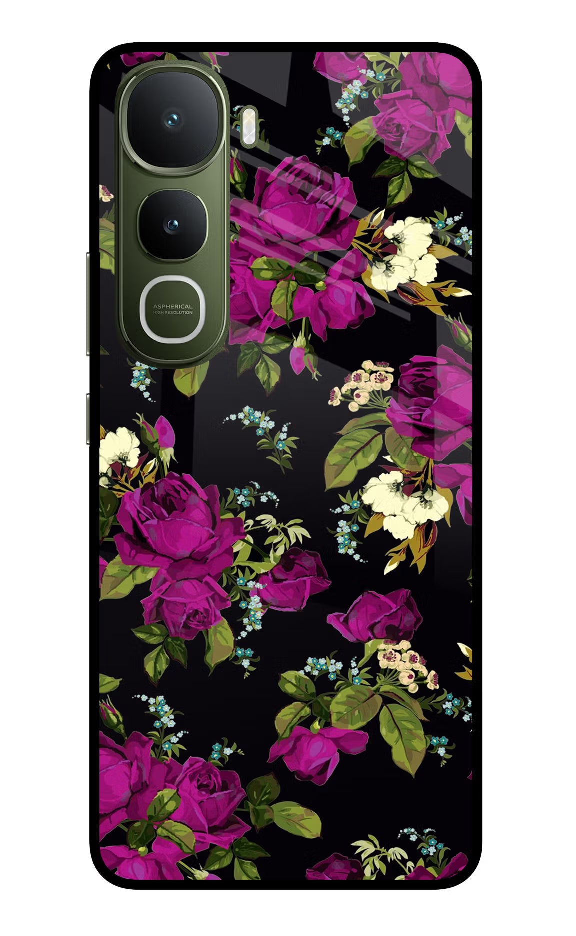 Flowers Vivo Y400 5G Glass Case Back Cover by Casekaro