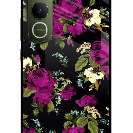 Flowers Vivo Y400 5G Glass Case Back Cover by Casekaro