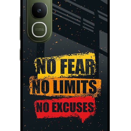 No Fear No Limits No Excuse Vivo Y400 5G Glass Case Back Cover by Casekaro