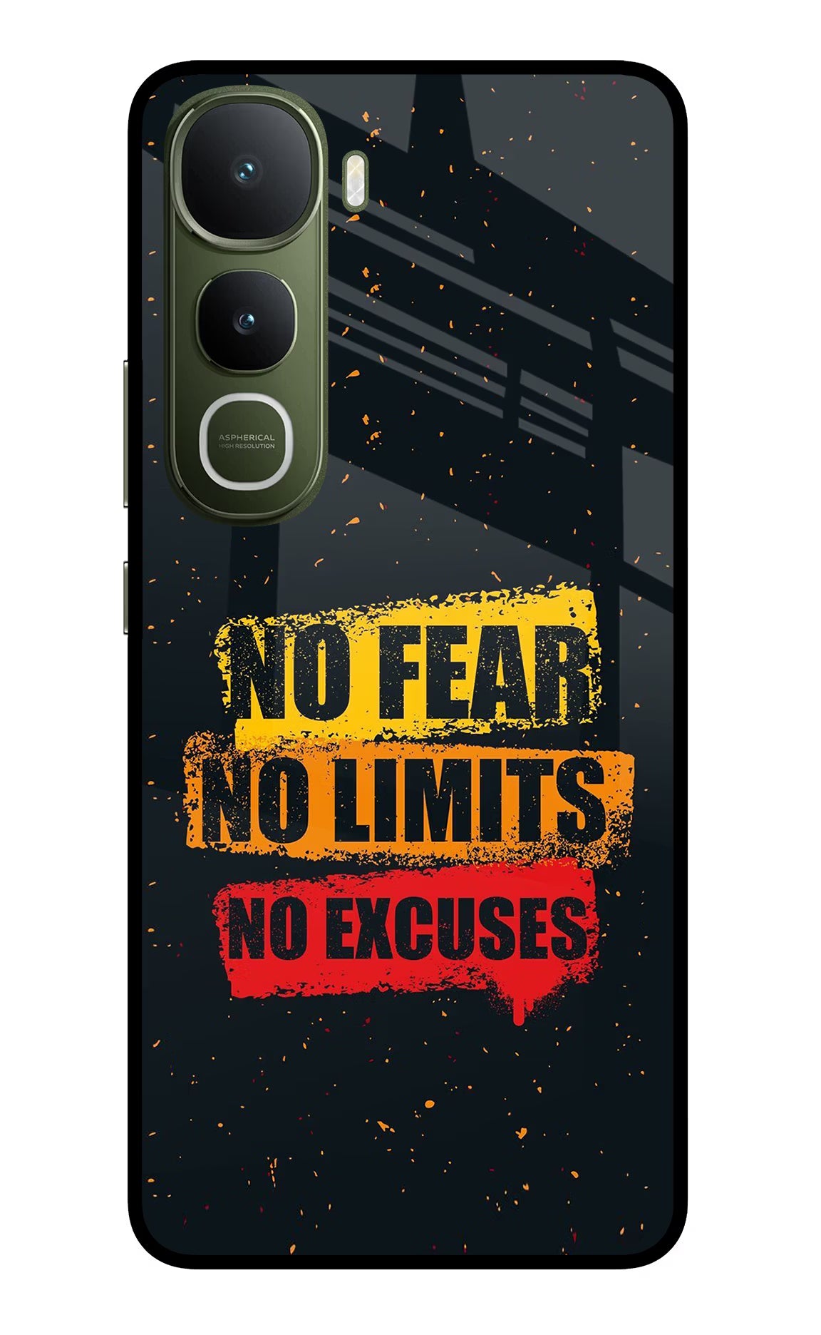No Fear No Limits No Excuse Vivo Y400 5G Glass Case Back Cover by Casekaro