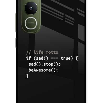 Life Motto Code Vivo Y400 5G Glass Case Back Cover by Casekaro