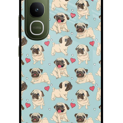 Pug Dog Vivo Y400 5G Glass Case Back Cover by Casekaro