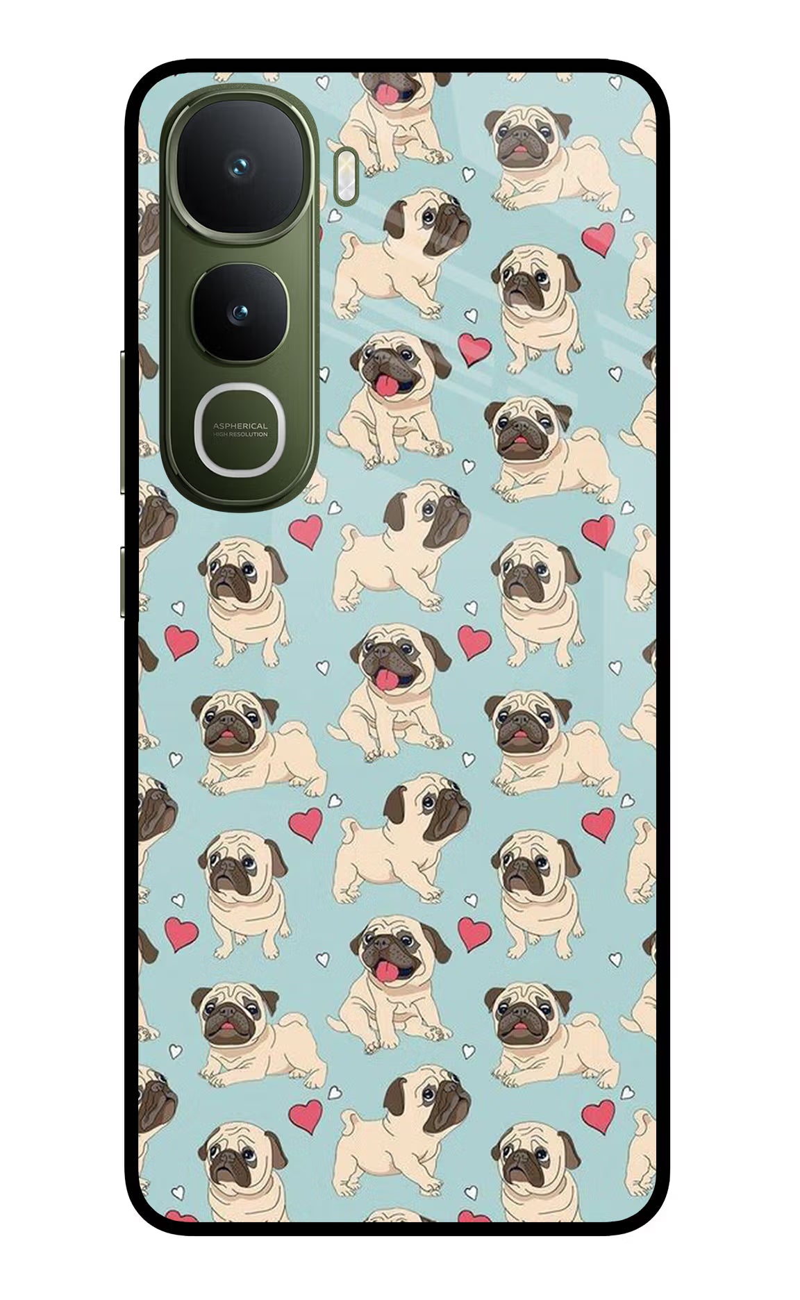 Pug Dog Vivo Y400 5G Glass Case Back Cover by Casekaro