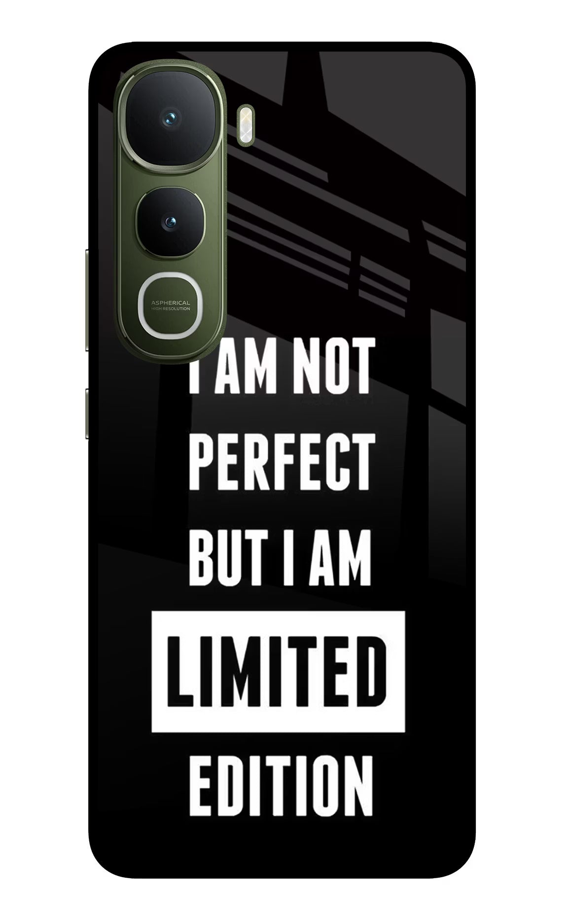 I Am Not Perfect But I Am Limited Edition Vivo Y400 5G Glass Case Back Cover by Casekaro