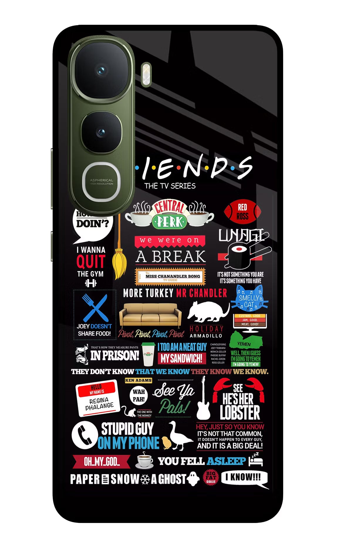 FRIENDS Vivo Y400 5G Glass Case Back Cover by Casekaro