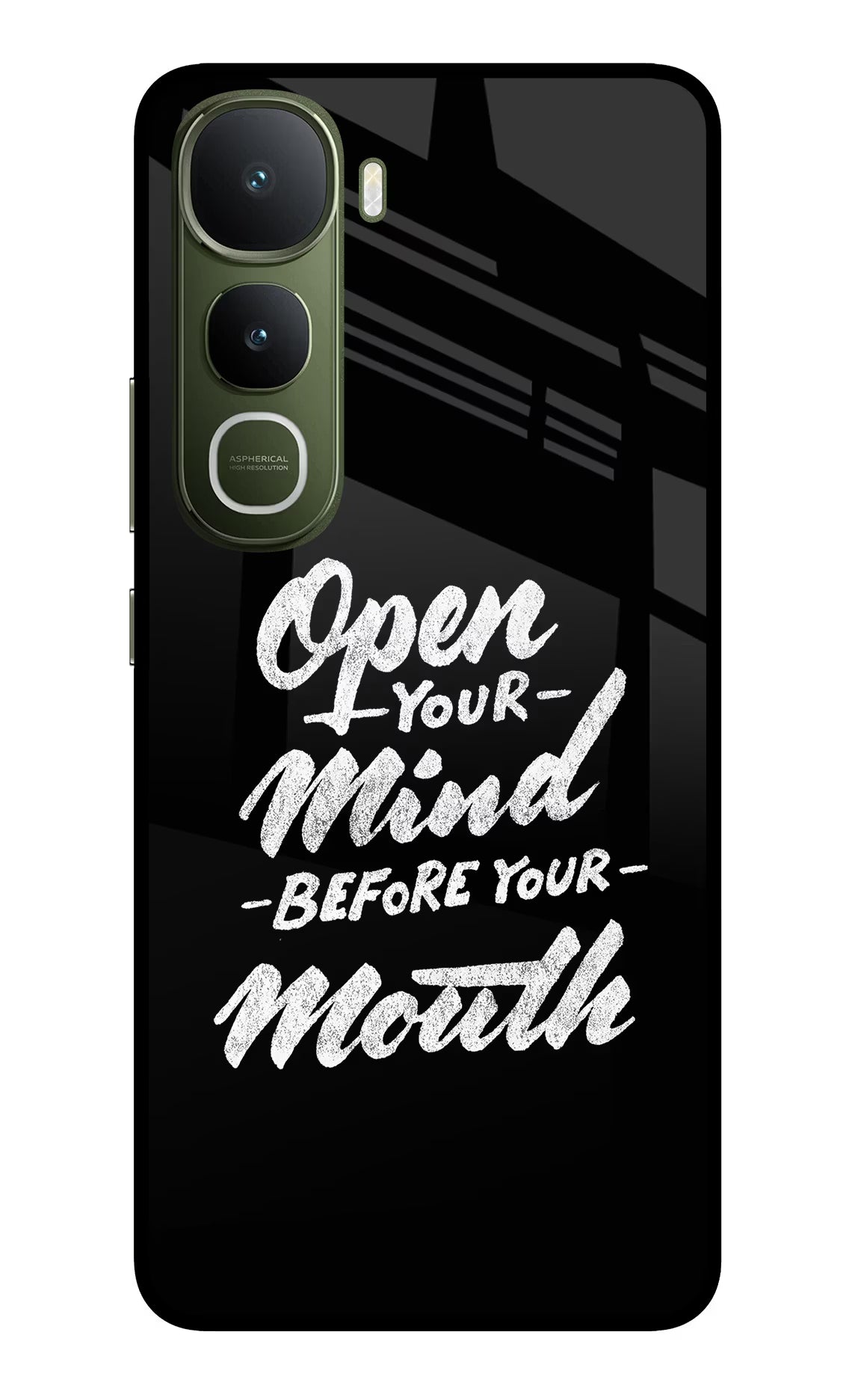 Open Your Mind Before Your Mouth Vivo Y400 5G Glass Case Back Cover by Casekaro