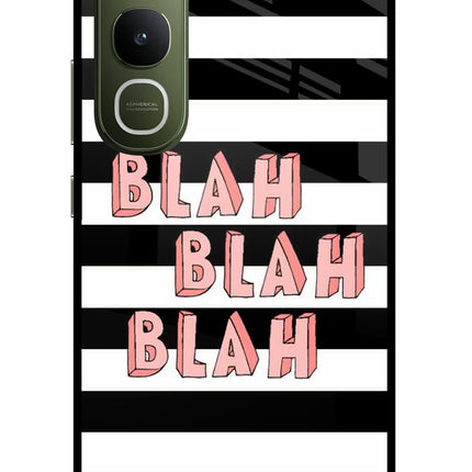 Blah Blah Blah Vivo Y400 5G Glass Case Back Cover by Casekaro