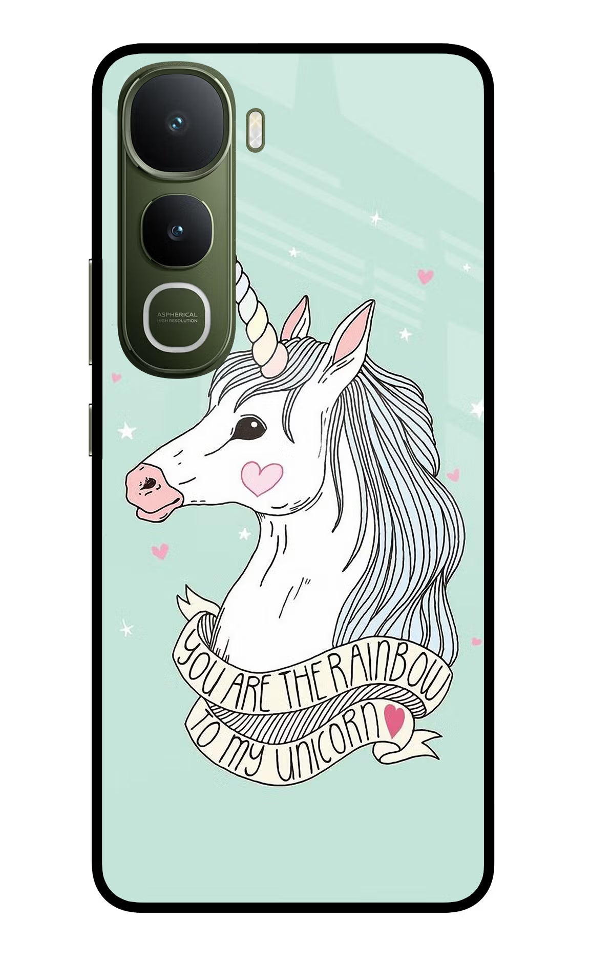 Unicorn Wallpaper Vivo Y400 5G Glass Case Back Cover by Casekaro