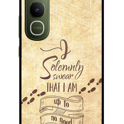 I Solemnly swear that i up to no good Vivo Y400 5G Glass Case Back Cover by Casekaro