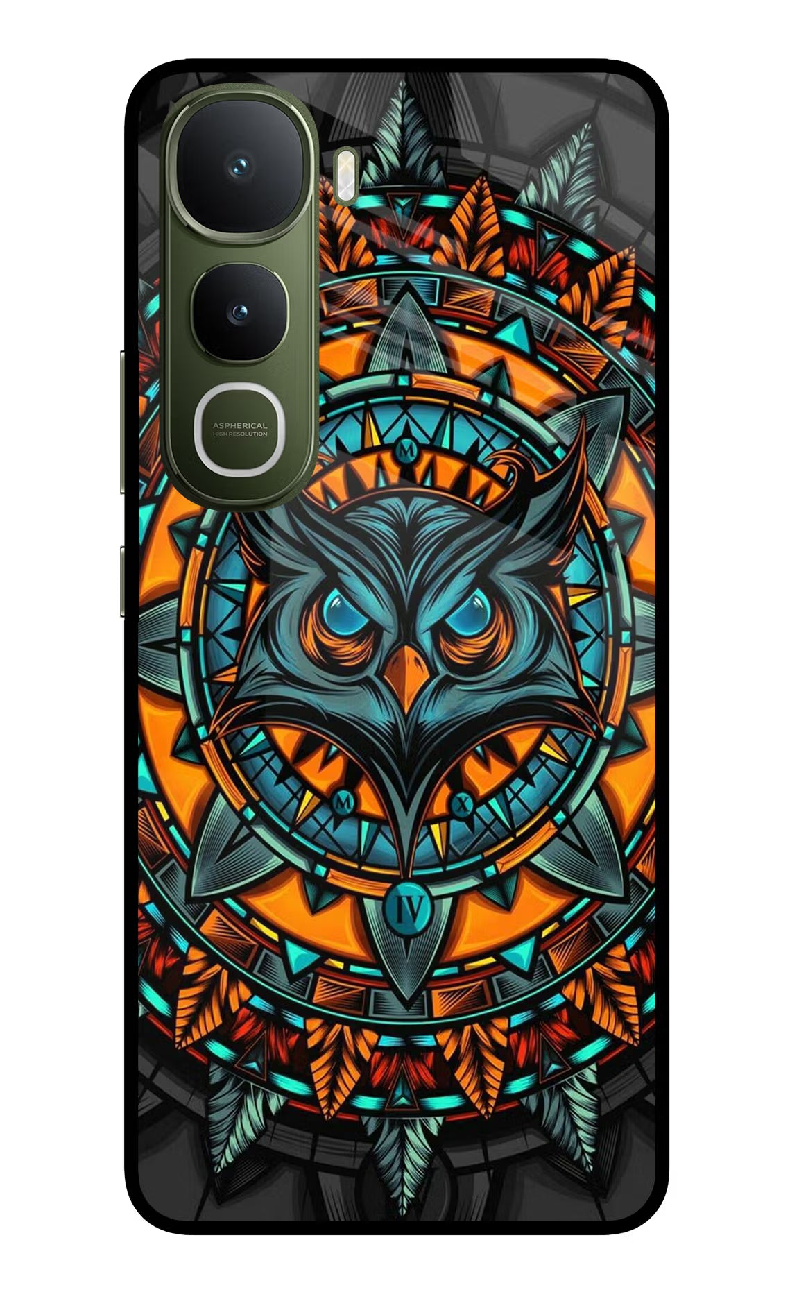 Angry Owl Art Vivo Y400 5G Glass Case Back Cover by Casekaro